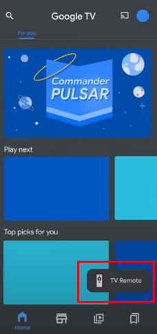 Funai TV Remote App - Tap the TV Remote Option