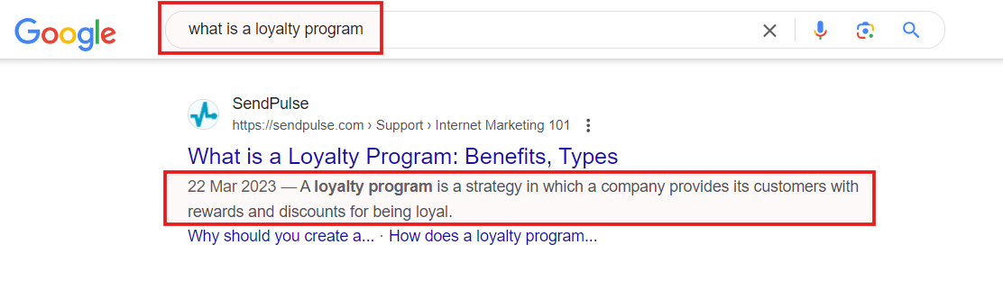 Meta description — Focus on search intent