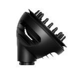 A black hair dryer with nozzles  Description automatically generated