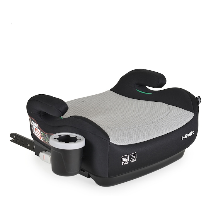 Inaltator auto cu isofix Cangaroo i-Swift i-Size, 125-150 cm sau 22-36 kg, omologat R129, Gri