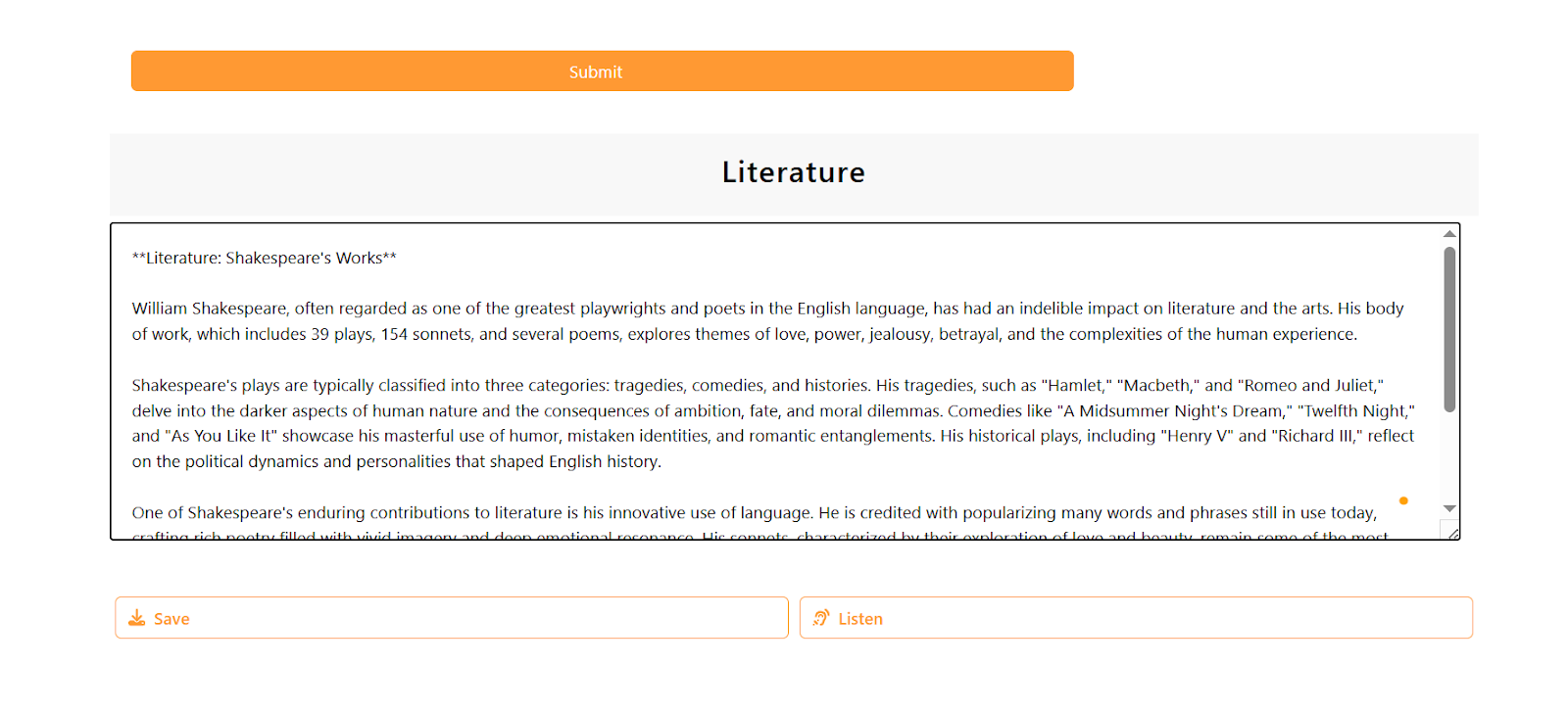 AI summary generator