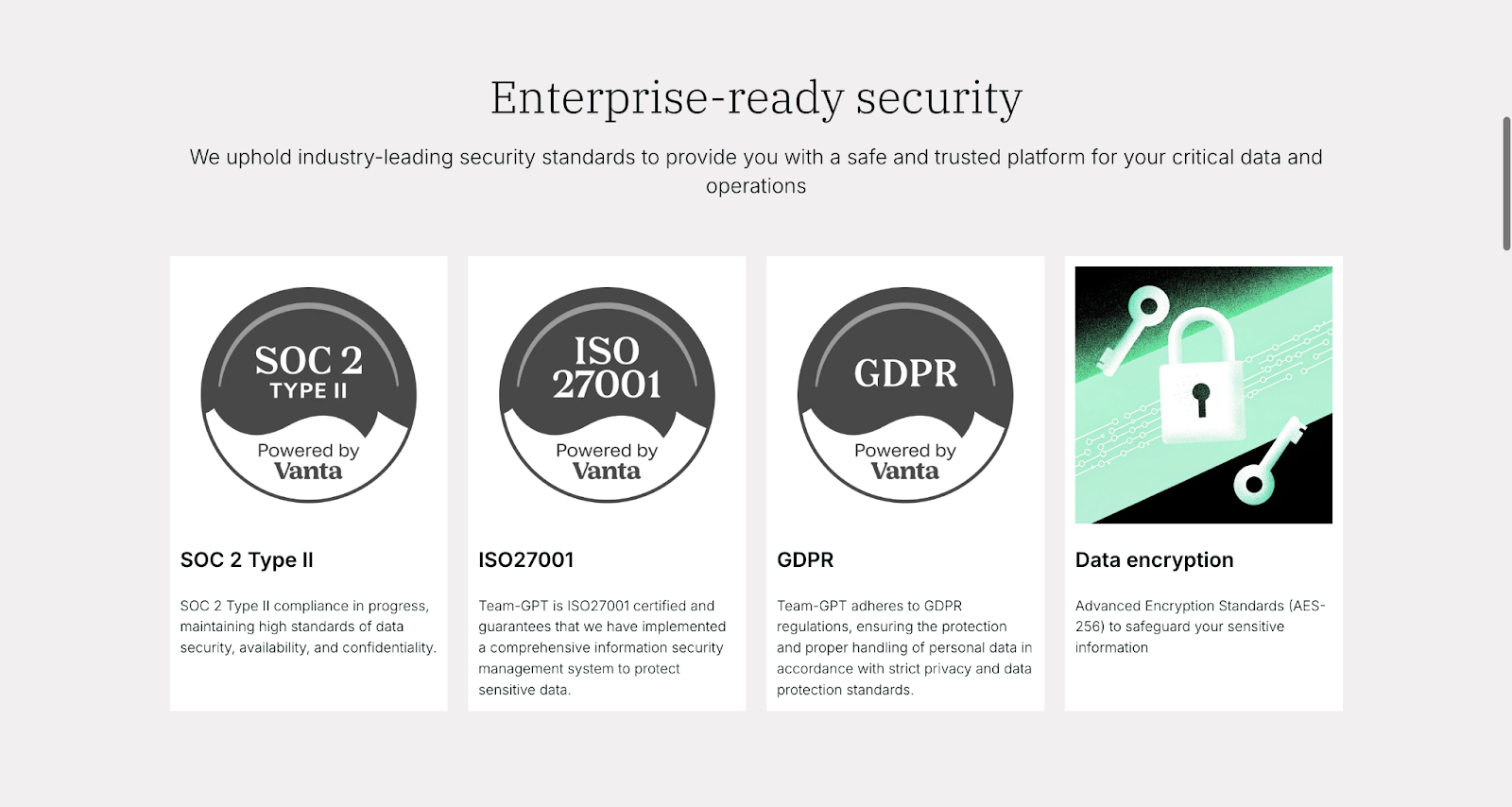 Enterprise grade security