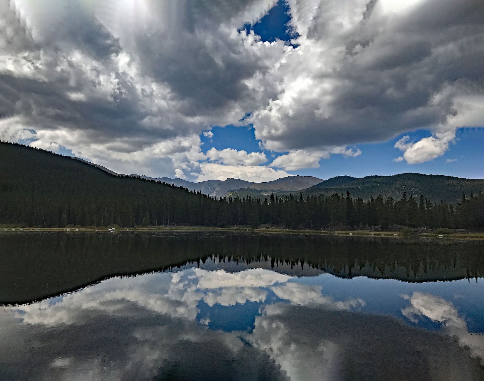 Cycling to Mt Evans - Mirror Lake with Mount Evans in background