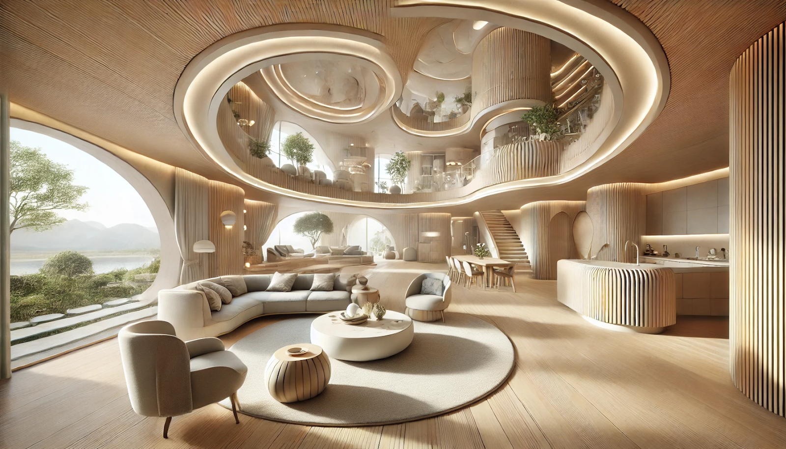 Luxury Smart Home Concept with Curves and Organic Shape