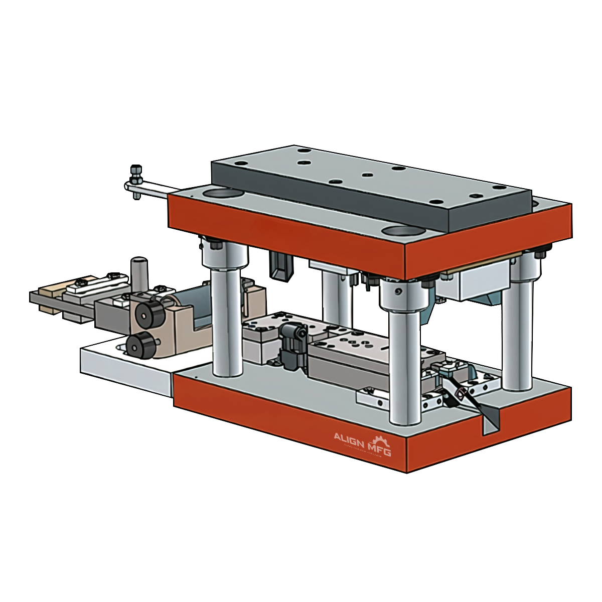 Precision instruments to ensure quality control in the stamped metal parts.