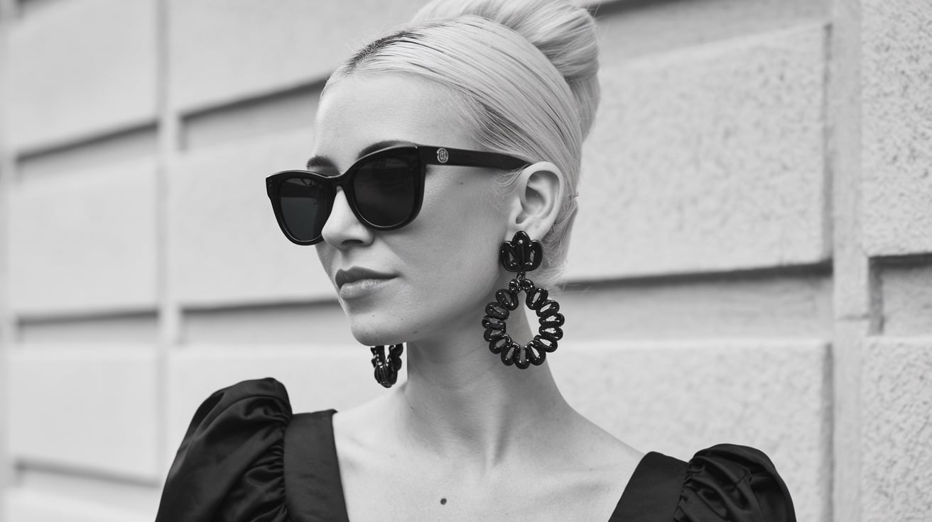 RJ Graziano Black Jet Earrings Frings