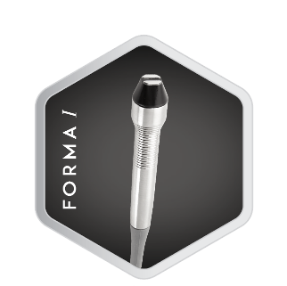 A hexagon shaped silver and black tool  Description automatically generated