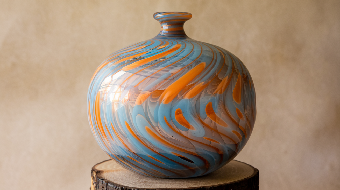 M. Stanek Handblown Glass Vase
