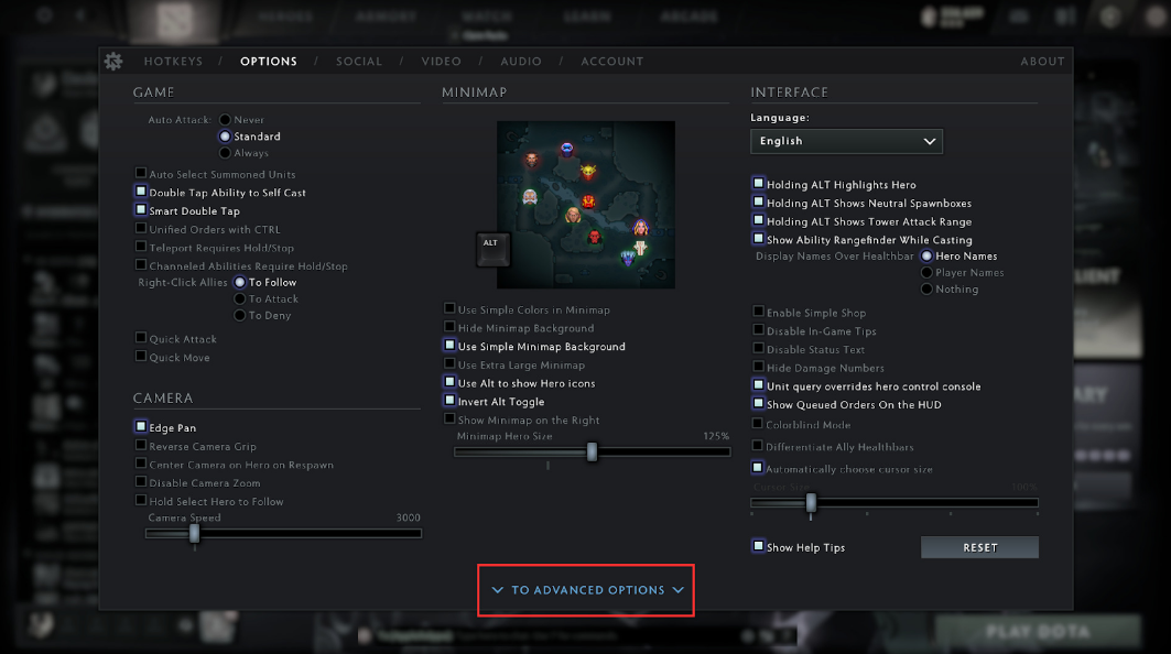 Game settings screen. Source: reddit.com