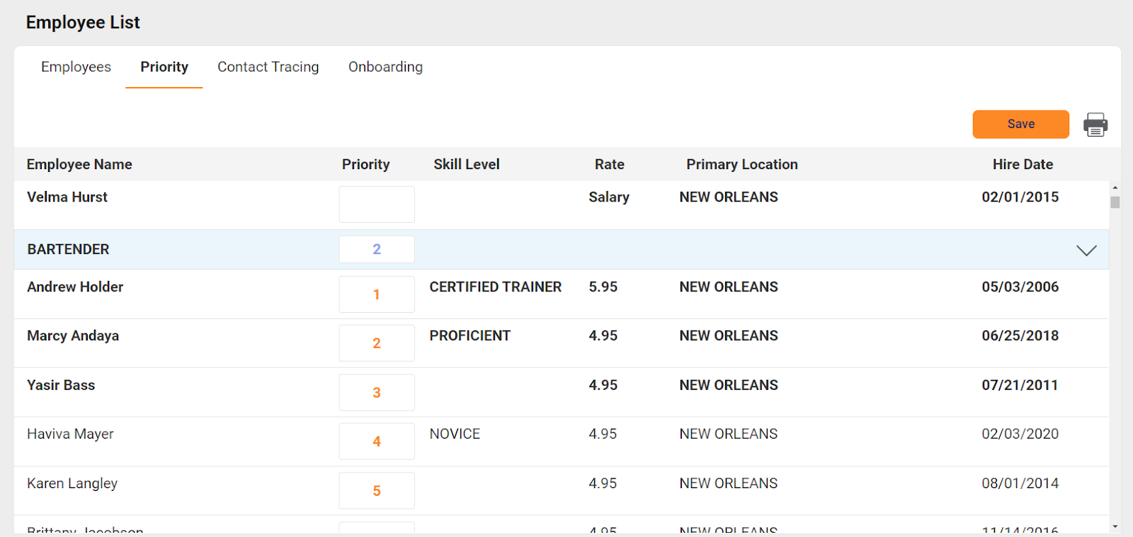 Restaurant labor and scheduling