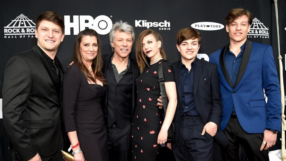 Romeo Jon Bongiovi with his family at an event