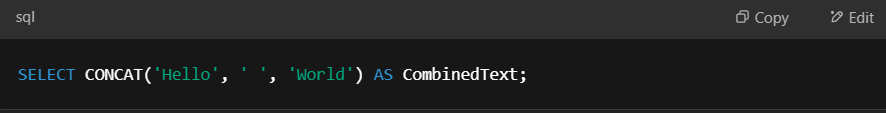 The CONCAT() function.