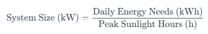 how to calculate solar system size