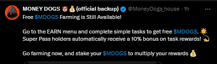 Money Dogs farming