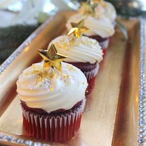 New Years Eve Red Velvet Cupcakes