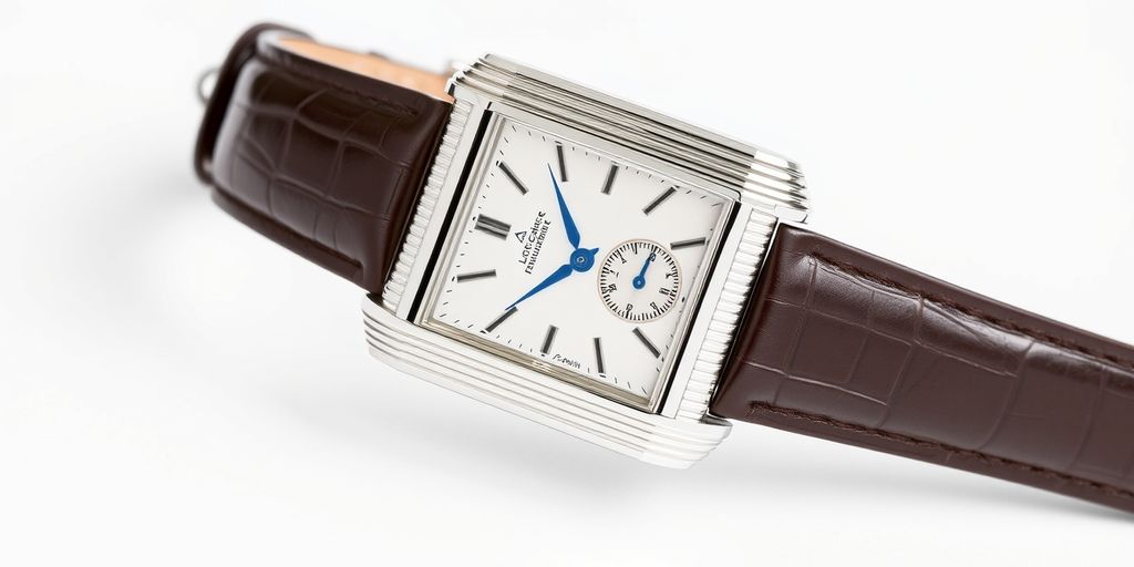 Jaeger-LeCoultre Reverso watch with leather strap