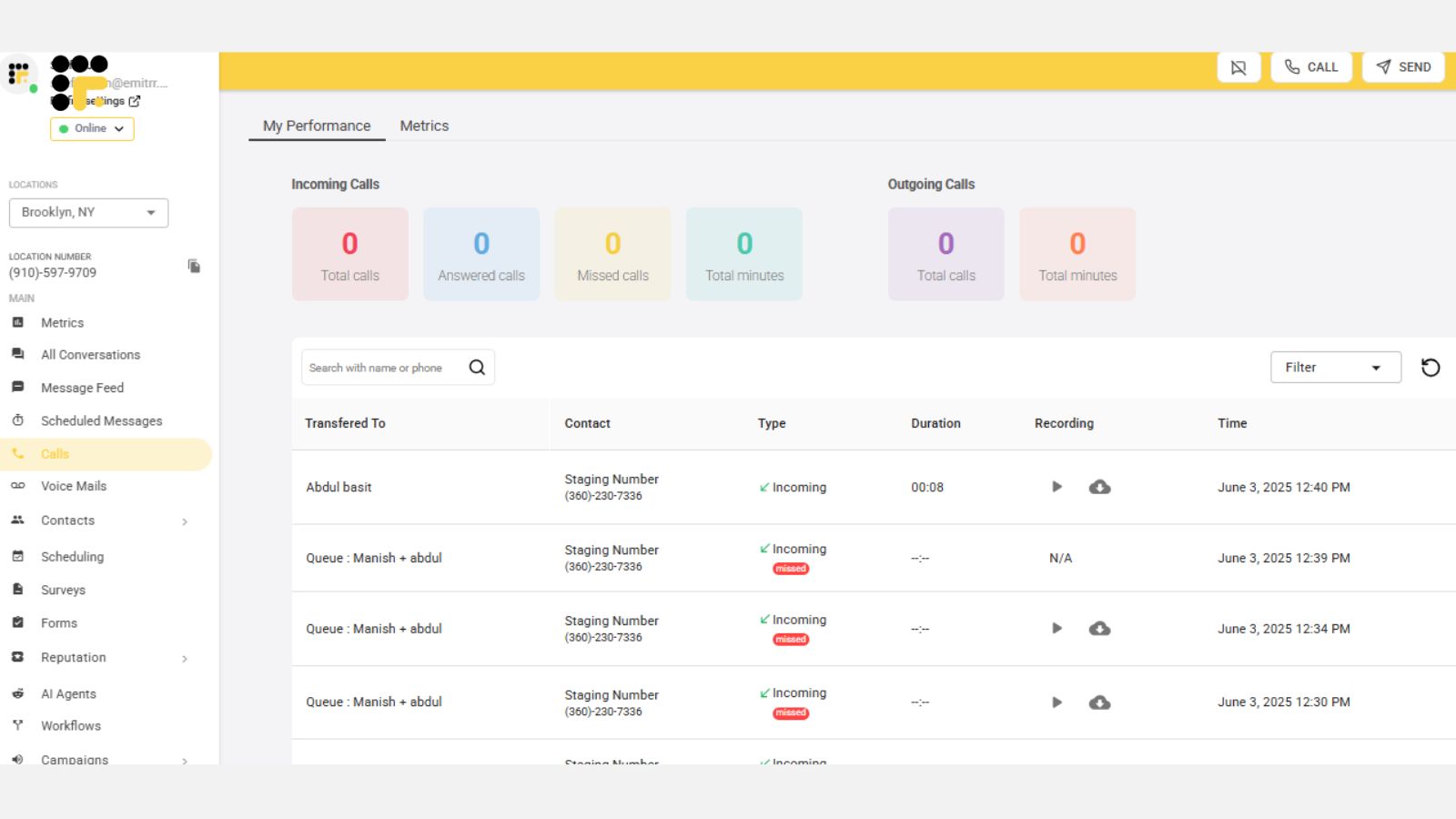 Emitrr  dashboard