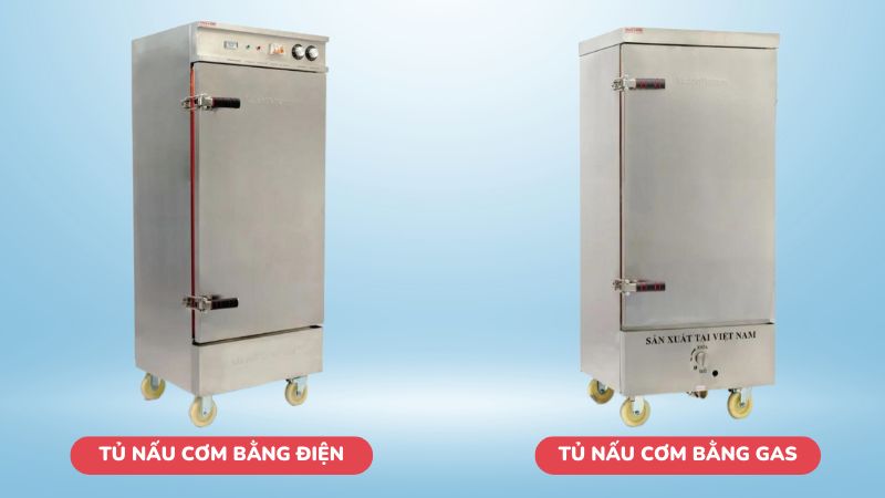 Sự khác nhau giữa tủ nấu cơm bằng điện và gas