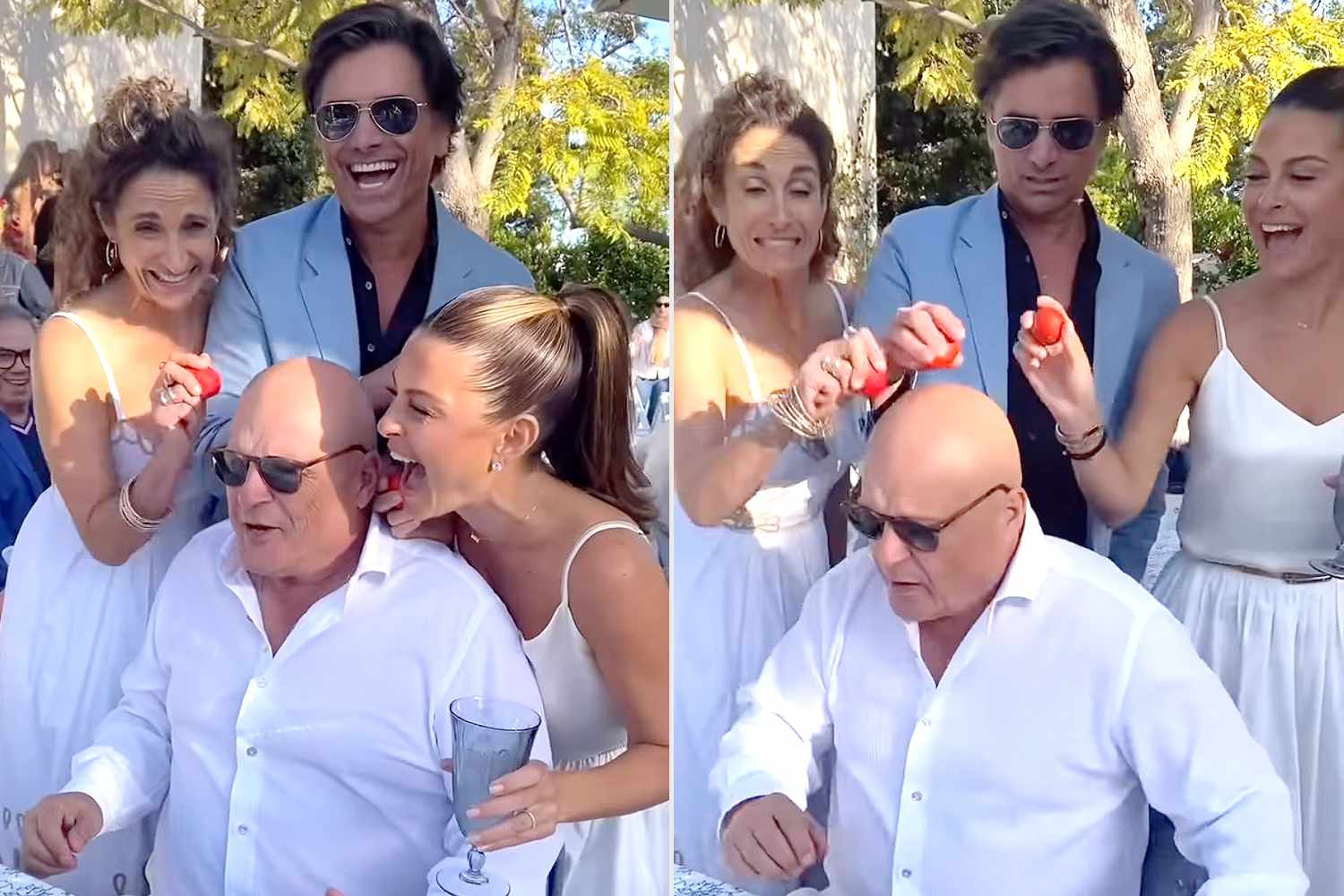 John Stamos, Maria Menounos Prank Michael Chiklis with 'Sneak Attack' at Orthodox Easter Celebration - See His Reaction!