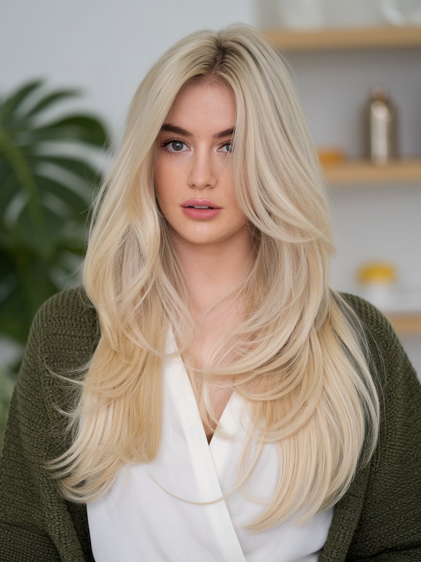 3. Pearl Blonde Wavy Blowout