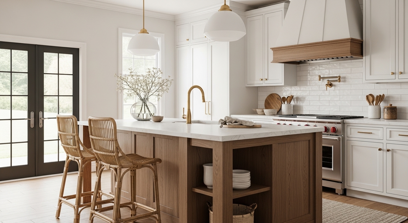 Warm Kitchen Island