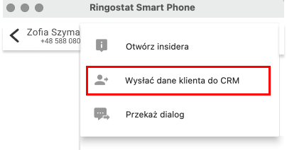 Ringostat Smart Phone, tworzenie leadów w systemie CRM