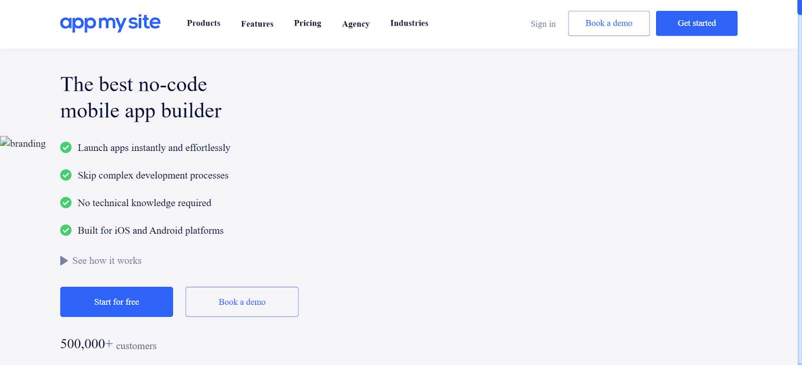 a screenshot of appmysite ai builder