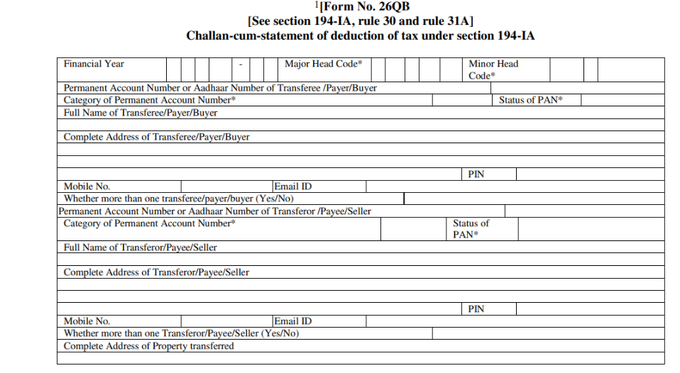 How to Download and Fill Form 26QB for TDS Payment on Property Transactions