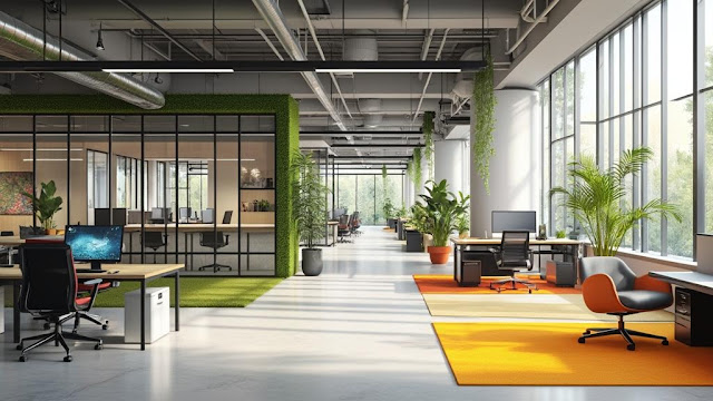 An airy and modern office interior