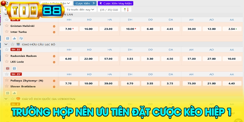 Khi nào nên đặt cược kèo hiệp 1 trong cá độ bóng đá – mẹo chọn kèo dễ ăn