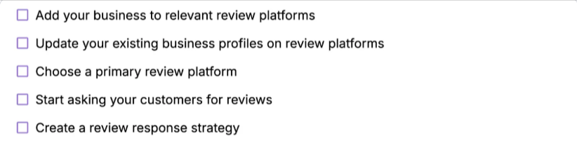 review checklist