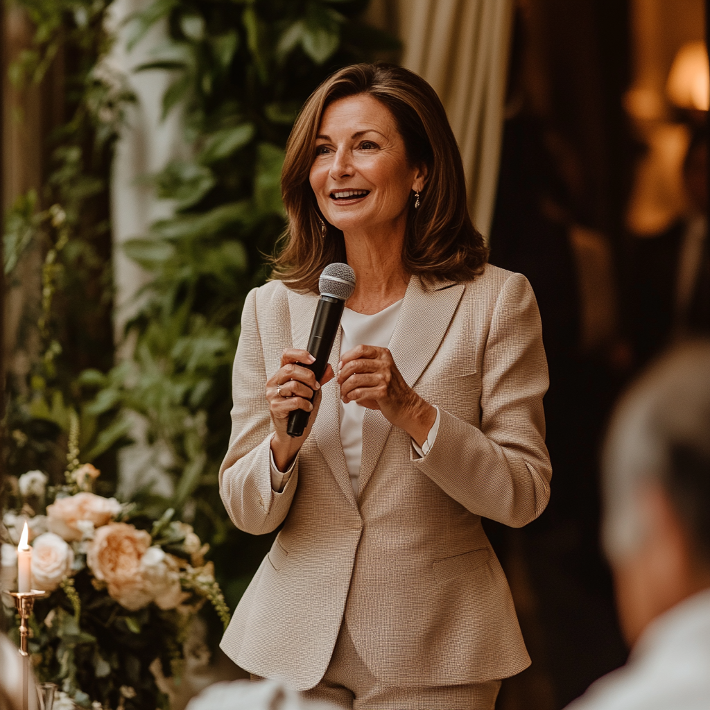 A woman giving a speech | Source: Midjourney