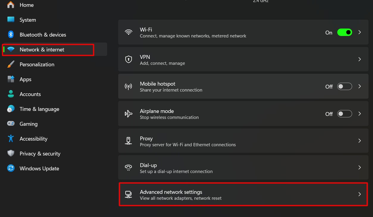 network settings windows