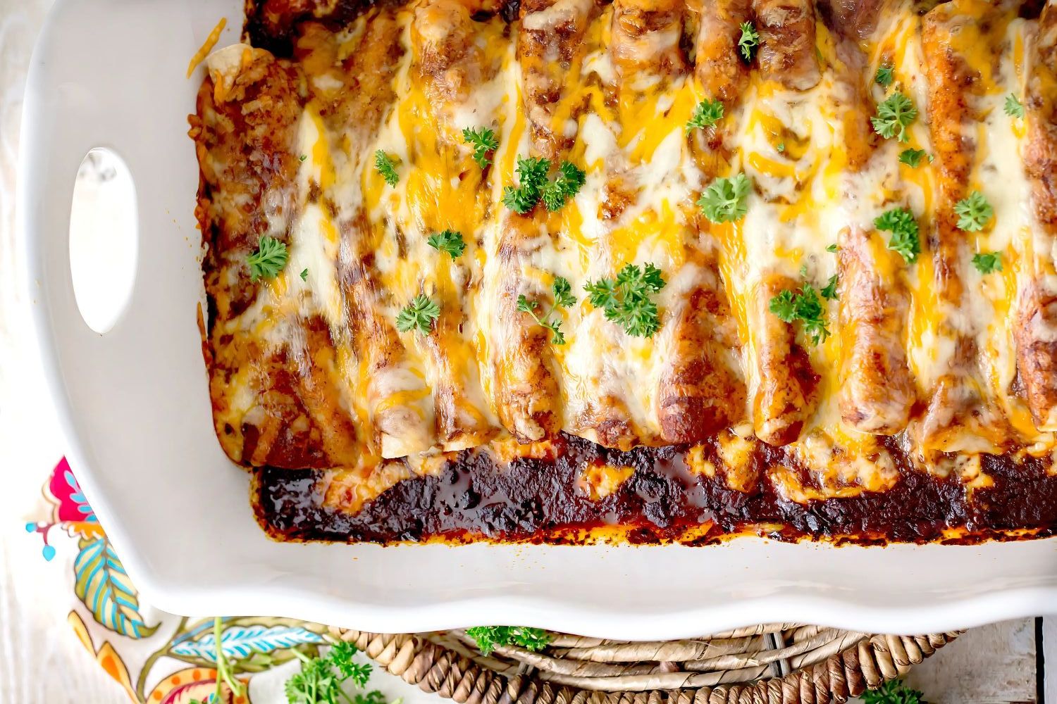 chicken enchiladas with homemade red enchilada sauce recipe