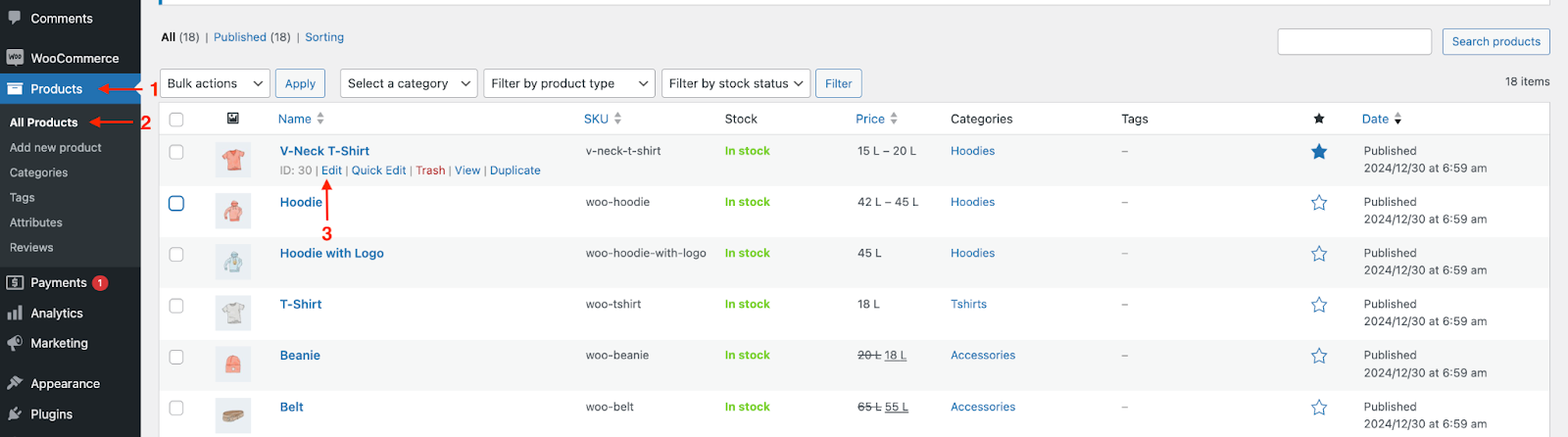 unassign a Category from a Product in Woocommerce