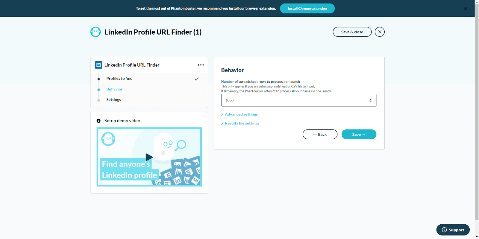 Paso para encontrar los contactos de Linkedin con Phantom Buster