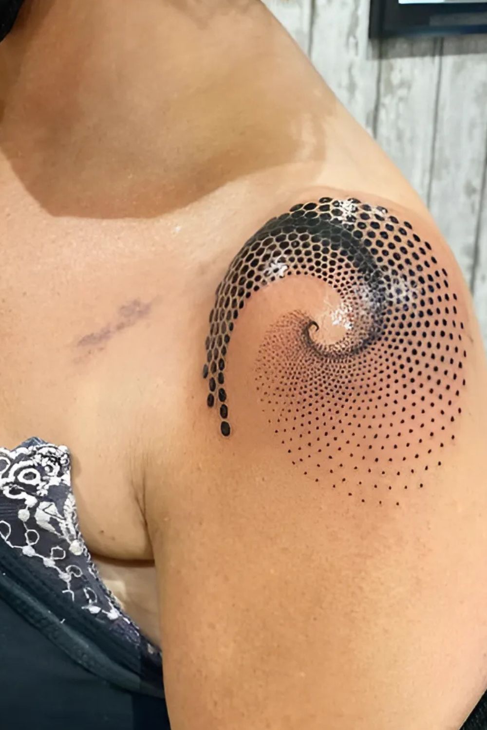 Illusion Front Shoulder Tattoo