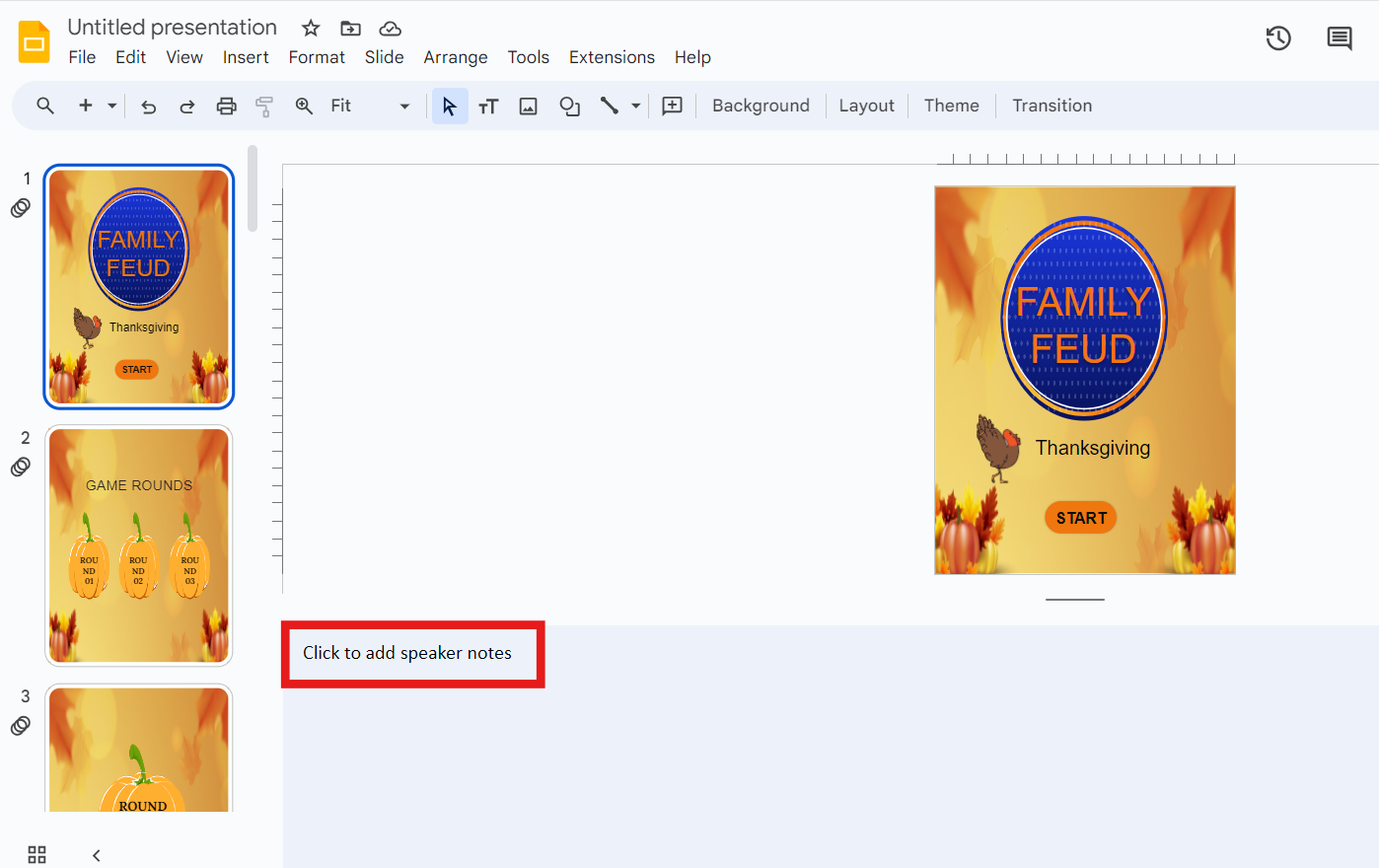 Google Slides Interface with Click to add speaker notes is highlighted.