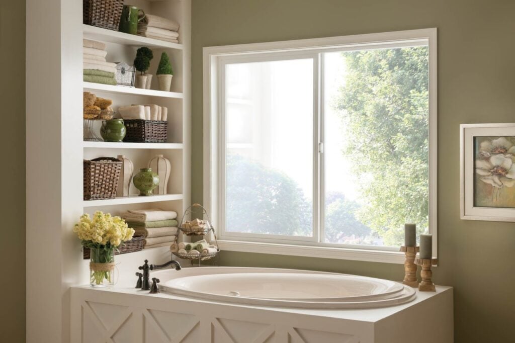 Space Saving Sliding Bathroom Window Design