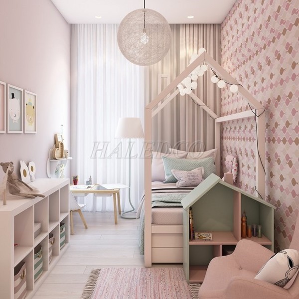 Trang trí phòng ngủ cho bé gái phong cách Hàn Quốc