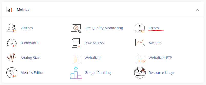 Errors on metrics