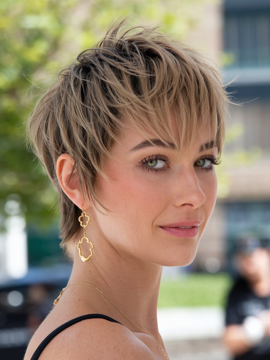 21. Short Layered Shaggy Cut