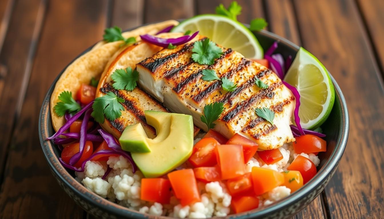 healthy fish taco bowl