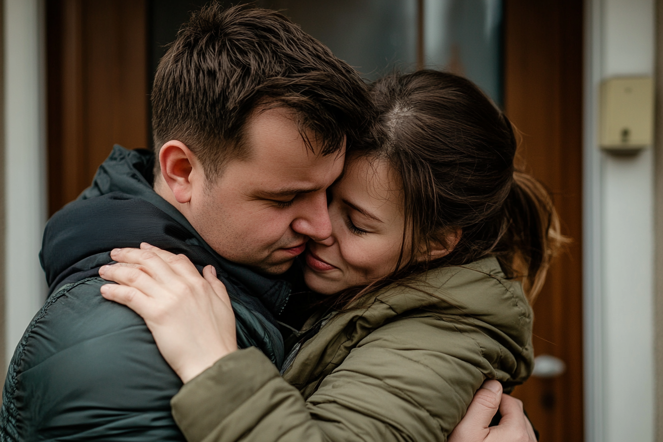 A man hugging a woman | Source: Midjourney