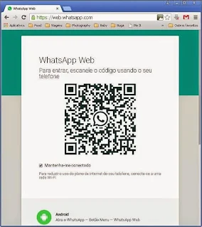 Web Whatsapp - Tela com QRCode para vinculação