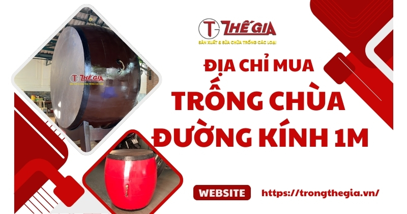 Trống chùa đường kính 1m 3