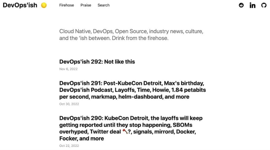 Screenshot of DevOps’ish. 