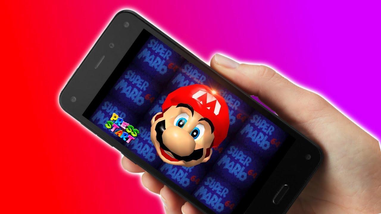 Image of Super Mario 64 on a phone 