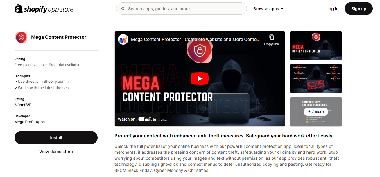 Shopify content protector apps