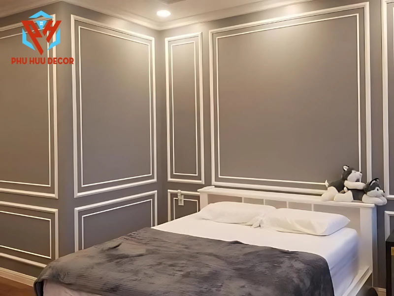 Phào chỉ nhựa PU dát vàng sang trọng, đẳng cấp